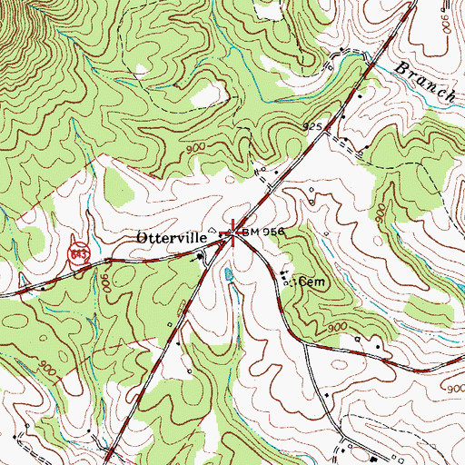Topographic Map of Otterville, VA