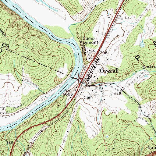 Topographic Map of Overall Run, VA