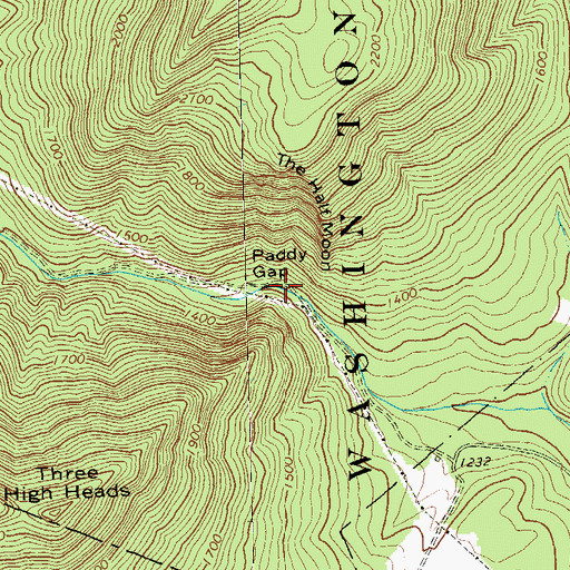 Topographic Map of Paddy Gap, VA