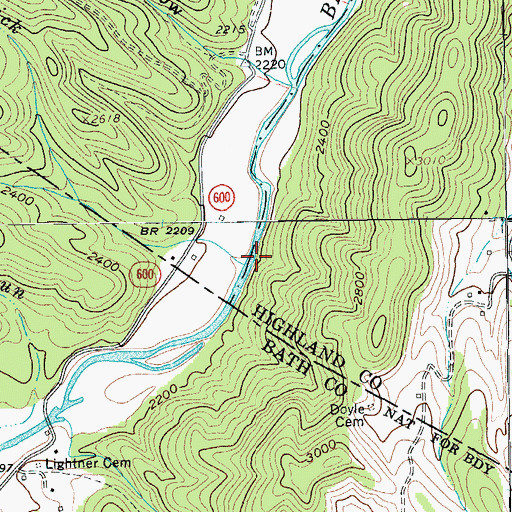 Topographic Map of Paddy Lick, VA