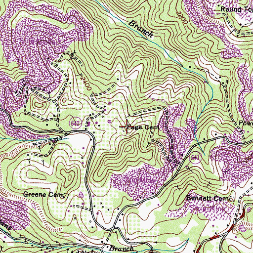 Topographic Map of Page Cemetery, VA