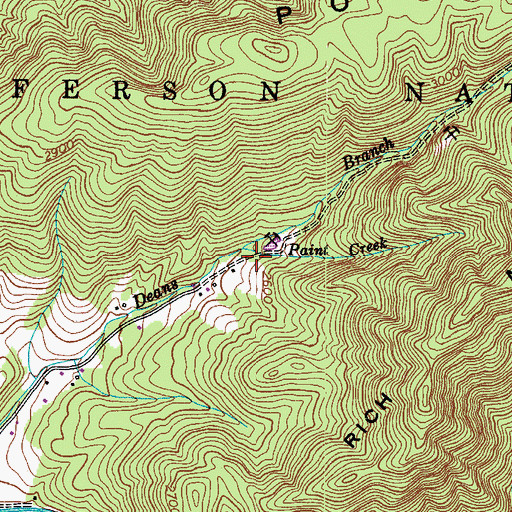 Topographic Map of Paint Creek, VA