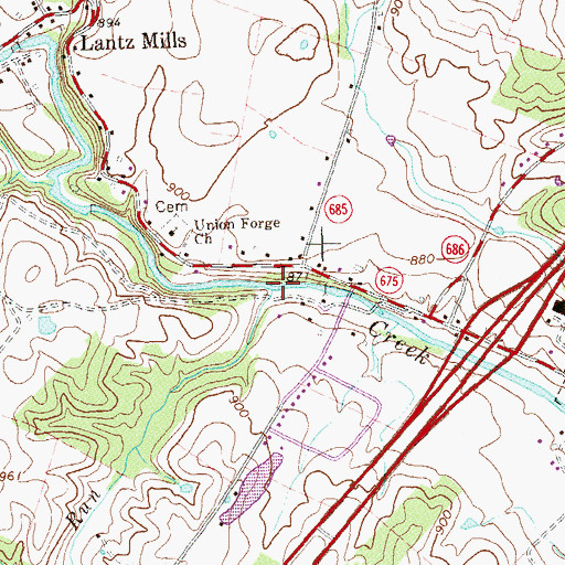 Topographic Map of Painter Run, VA