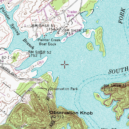 Topographic Map of Painter Spring Branch, VA