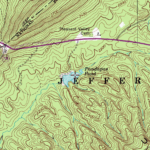 Topographic Map of Pandapas Pond, VA