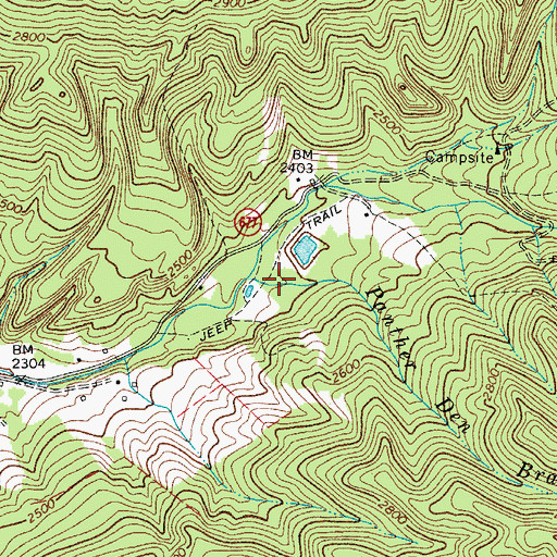 Topographic Map of Panther Den Branch, VA