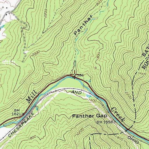 Topographic Map of Panther Gap Draft, VA