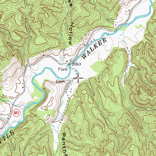 Topographic Map of Panther Lick Hollow, VA