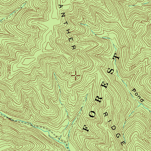 Topographic Map of Panther Ridge, VA