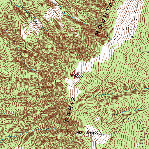 Topographic Map of Paris Mountain, VA