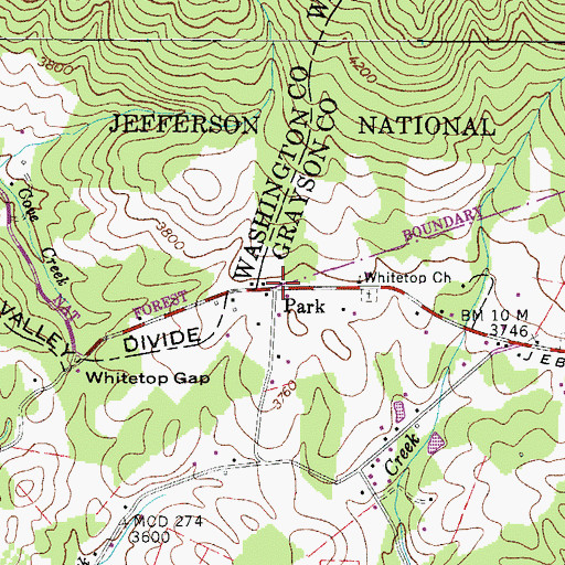 Topographic Map of Park, VA