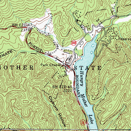 Topographic Map of Park Chapel, VA