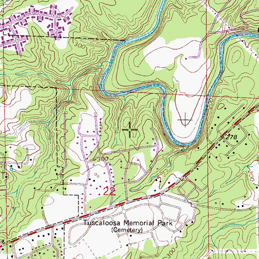 Topographic Map of Summerfield, AL
