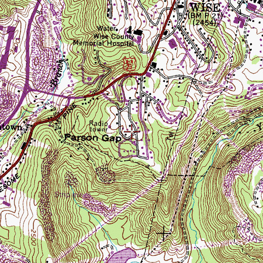 Topographic Map of Parson Gap, VA