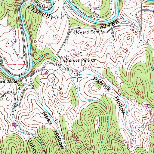 Topographic Map of Patrick Hollow, VA