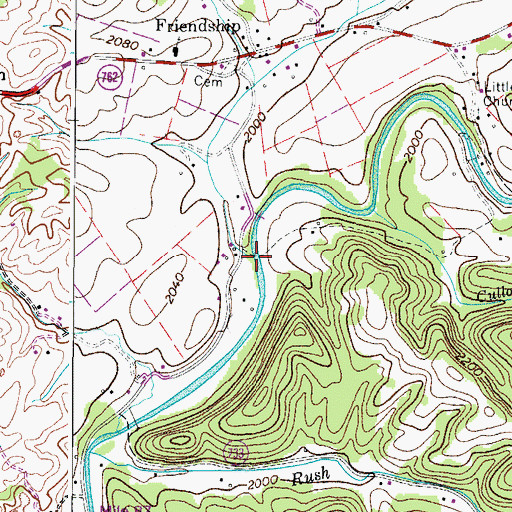 Topographic Map of Patterson Branch, VA