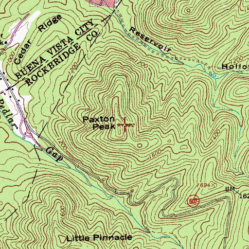 Topographic Map of Paxton Peak, VA