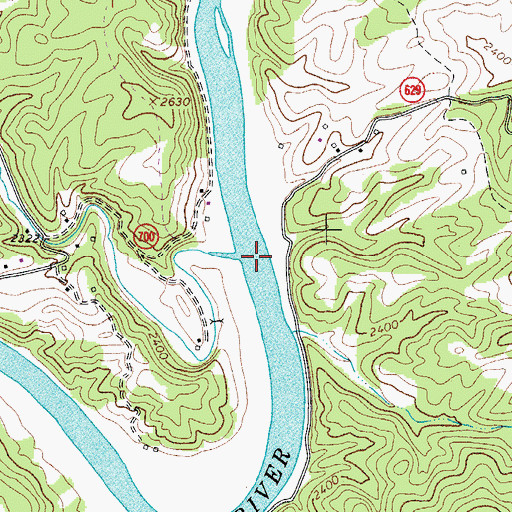 Topographic Map of Peach Bottom Creek, VA
