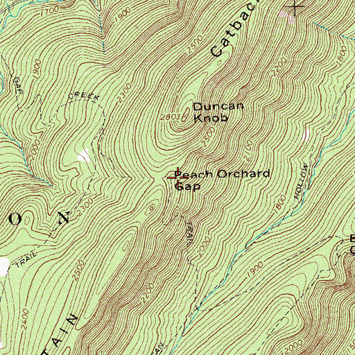 Topographic Map of Peach Orchard Gap, VA
