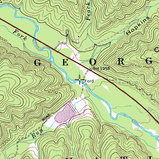 Topographic Map of Peach Run, VA