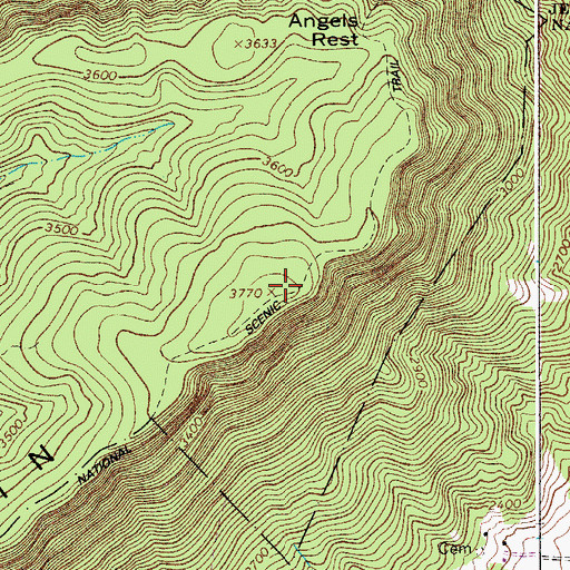 Topographic Map of Pearis Mountain, VA