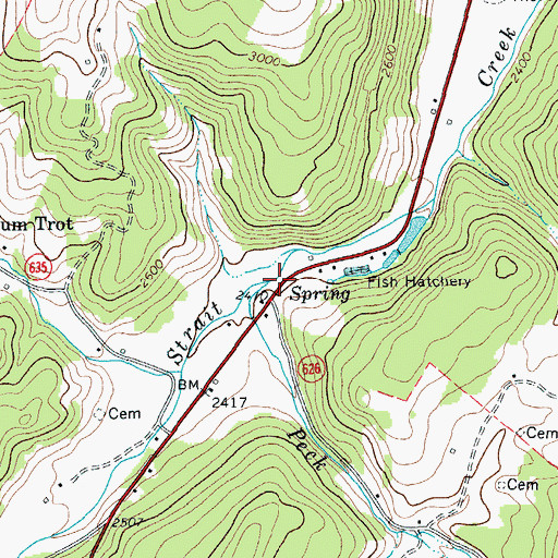 Topographic Map of Peck Run, VA