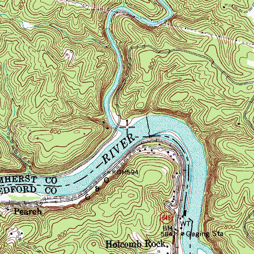 Topographic Map of Pedlar River, VA