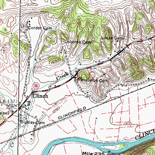 Topographic Map of Pendleton Cemetery, VA