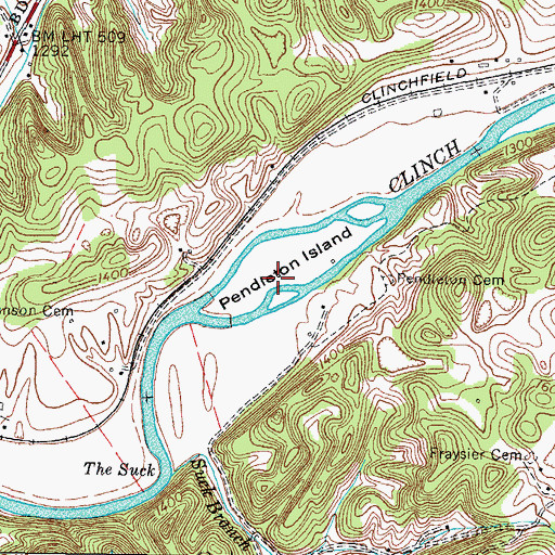 Topographic Map of Pendleton Island, VA
