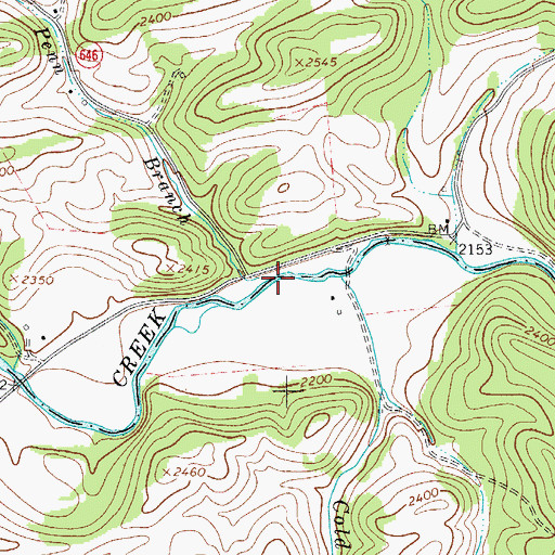 Topographic Map of Penn Branch, VA