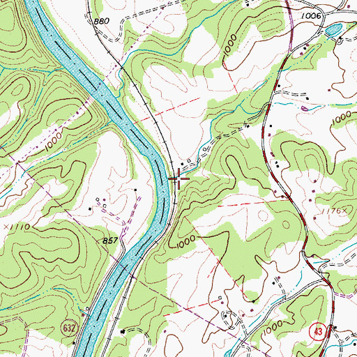 Topographic Map of Penn Branch, VA