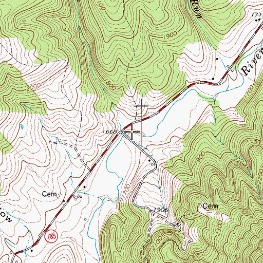Topographic Map of Pepper Run, VA