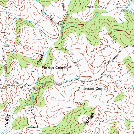 Topographic Map of Perkins Cemetery, VA