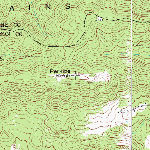 Topographic Map of Perkins Knob, VA