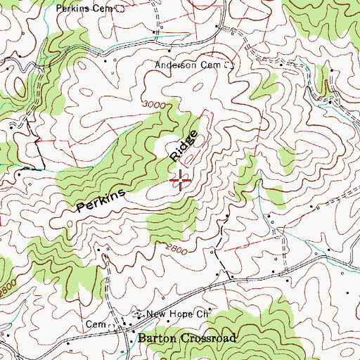 Topographic Map of Perkins Ridge, VA