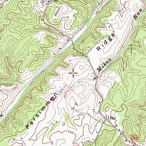 Topographic Map of Persimmon Ridge, VA