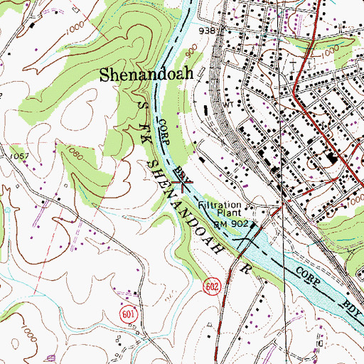 Topographic Map of Peterfish Run, VA