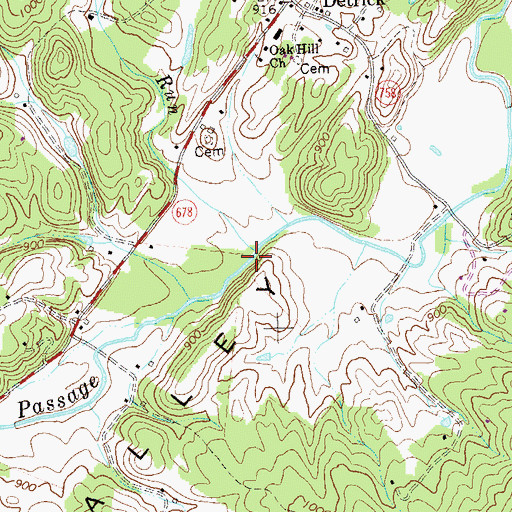 Topographic Map of Peters Mill Run, VA