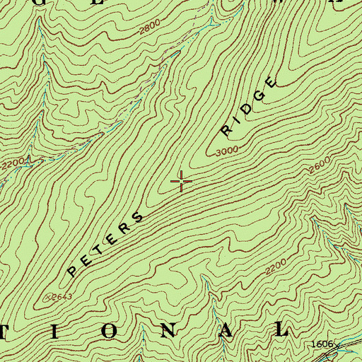 Topographic Map of Peters Ridge, VA