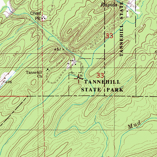 Topographic Map of Tannehill Furnace (historical), AL