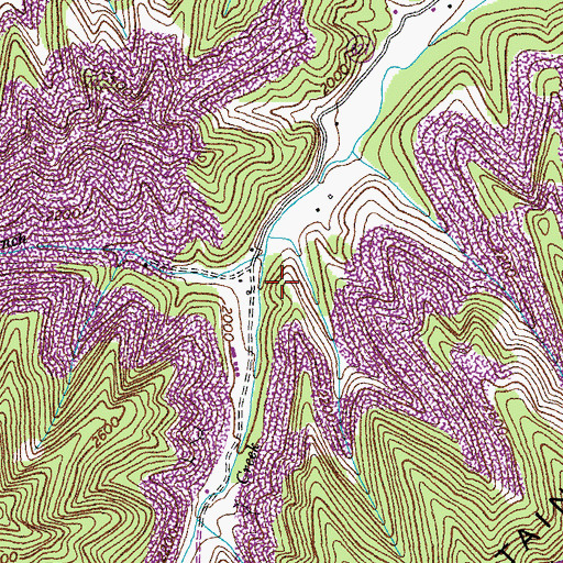 Topographic Map of Phillips Creek, VA