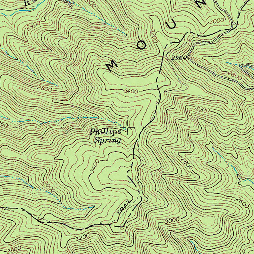 Topographic Map of Phillips Spring, VA