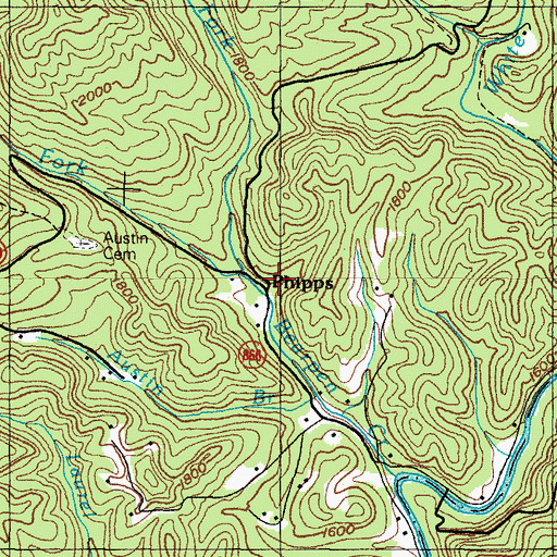 Topographic Map of Phipps, VA