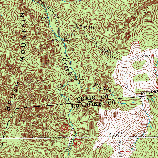 Topographic Map of Pickles Branch, VA