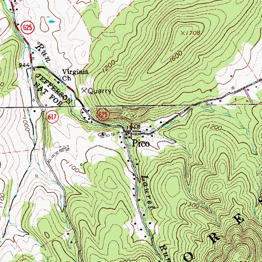 Topographic Map of Pico, VA