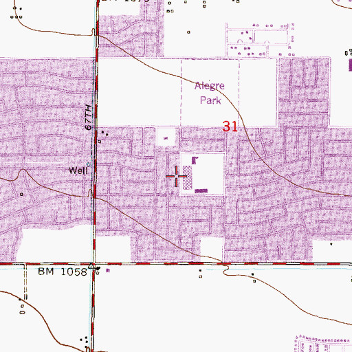 Topographic Map of Palm Lane School, AZ