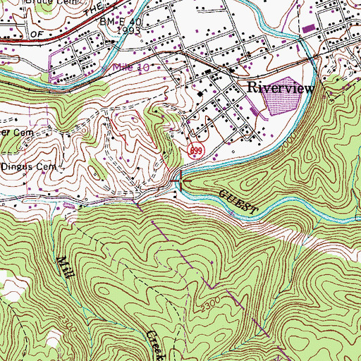 Topographic Map of Pine Camp Creek, VA