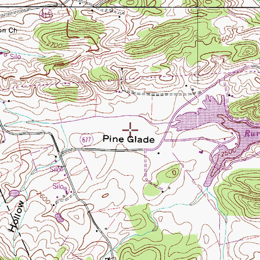 Topographic Map of Pine Glade, VA