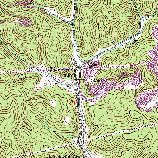 Topographic Map of Pine Grove Church, VA