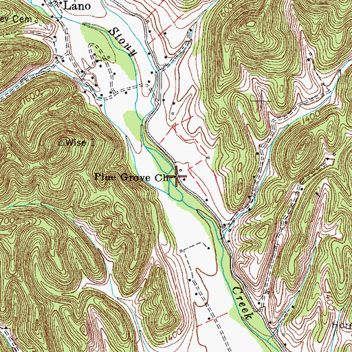 Topographic Map of Pine Grove Church, VA